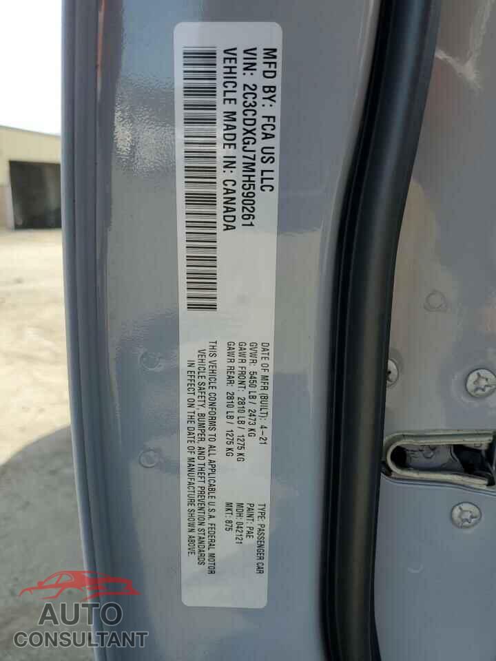 DODGE CHARGER 2021 - 2C3CDXGJ7MH590261