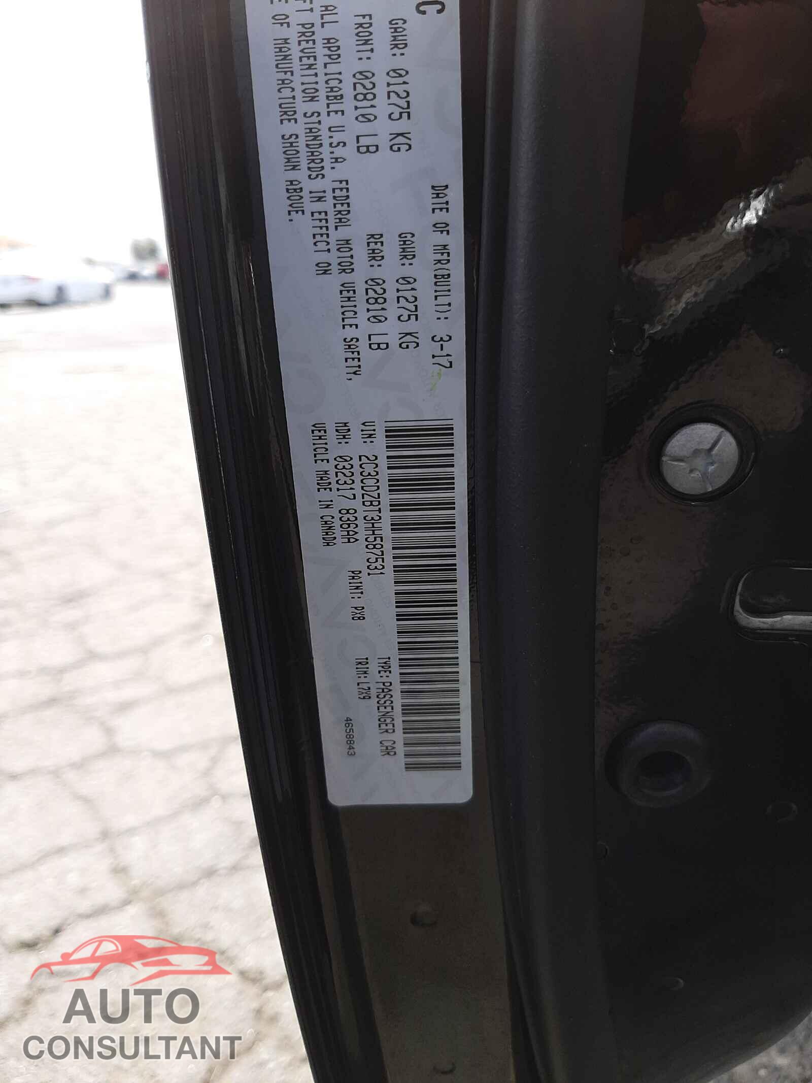 DODGE CHALLENGER 2017 - 2C3CDZBT3HH587531