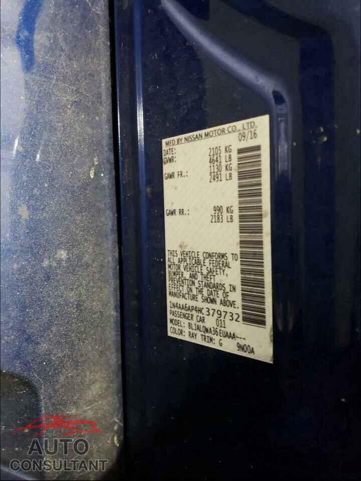 NISSAN MAXIMA 2017 - 1N4AA6AP4HC379732