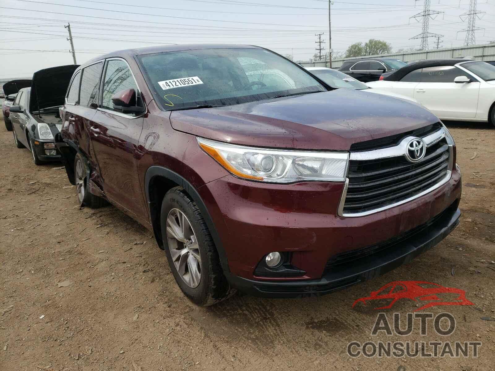 TOYOTA HIGHLANDER 2016 - 5TDBKRFH6GS291664