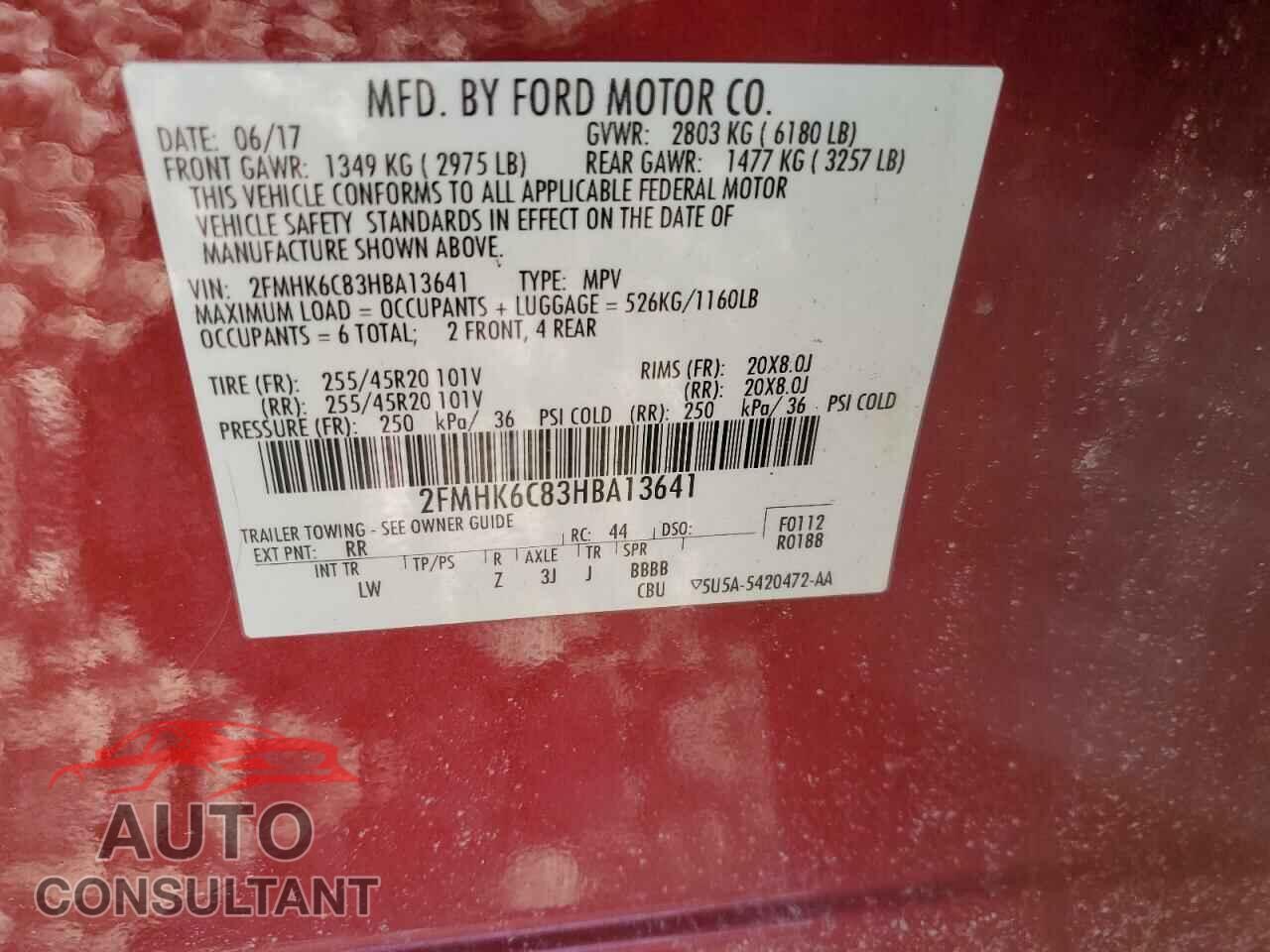 FORD FLEX 2017 - 2FMHK6C83HBA13641
