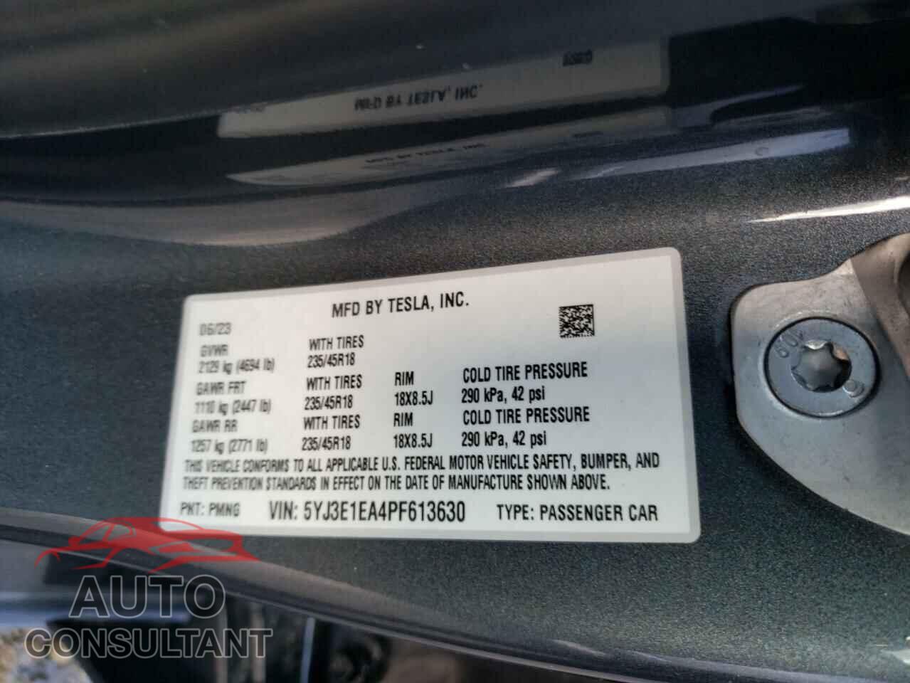 TESLA MODEL 3 2023 - 5YJ3E1EA4PF613630