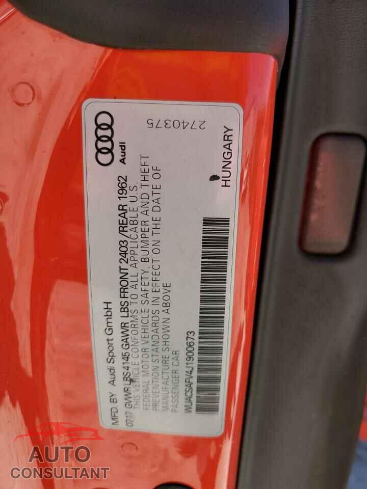 AUDI TT 2018 - WUACSAFV4J1900673