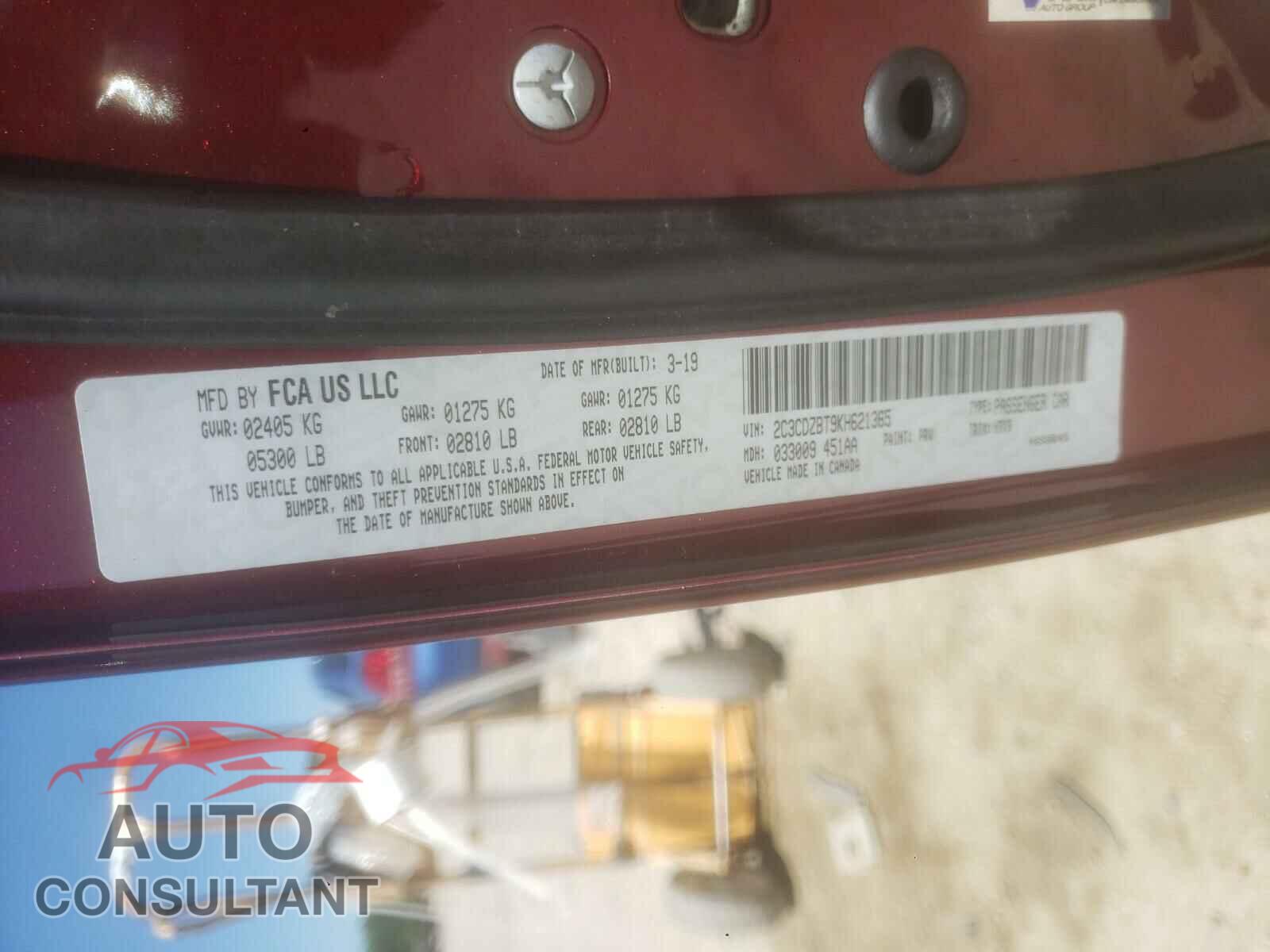DODGE CHALLENGER 2019 - 2C3CDZBT9KH621365