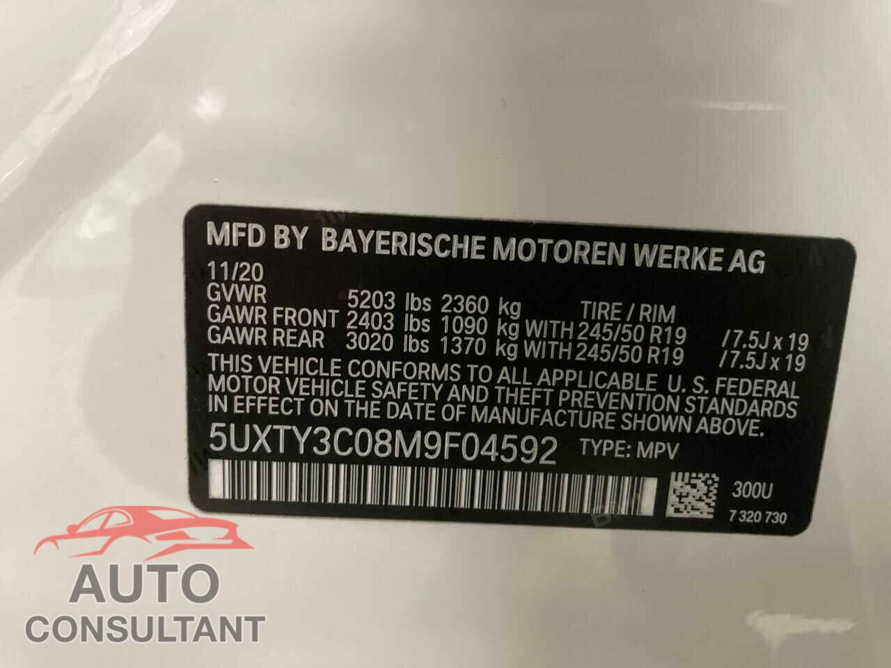 BMW X3 2021 - 5UXTY3C08M9F04592