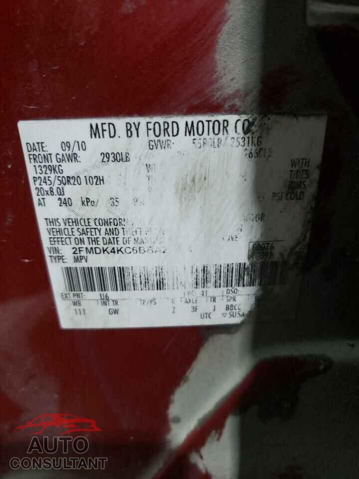 FORD EDGE 2011 - 2FMDK4KC6BBA22284