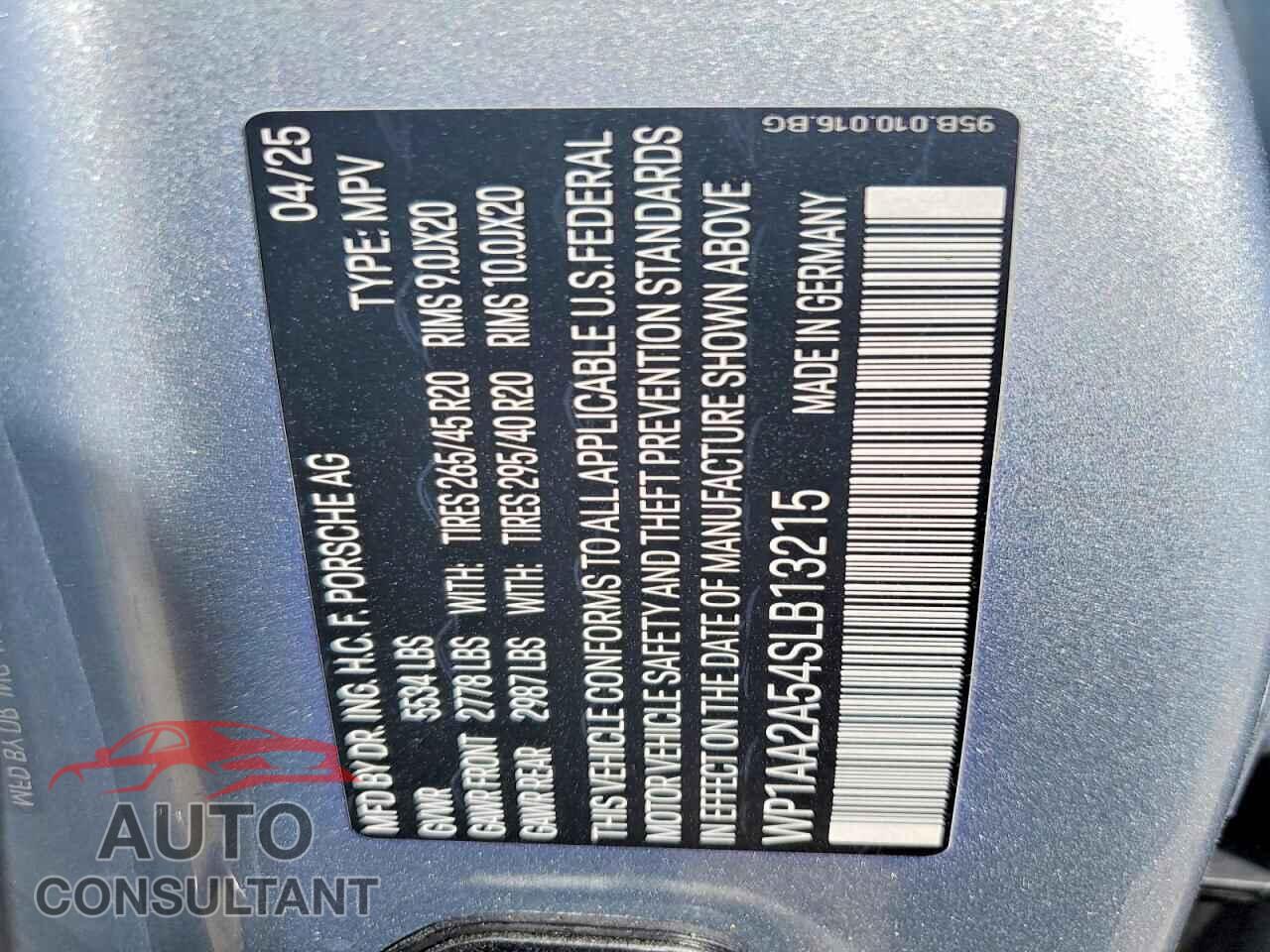 PORSCHE MACAN BASE 2025 - WP1AA2A54SLB13215