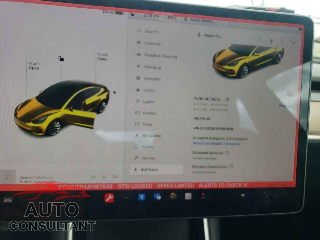 TESLA MODEL 3 2018 - 5YJ3E1EB4JF087838
