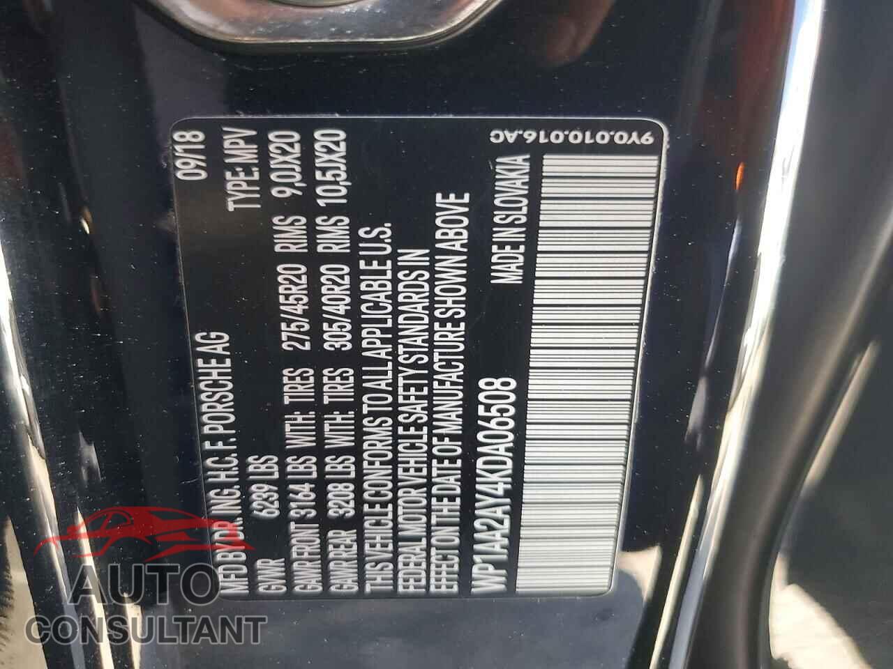 PORSCHE CAYENNE 2019 - WP1AA2AY4KDA06508