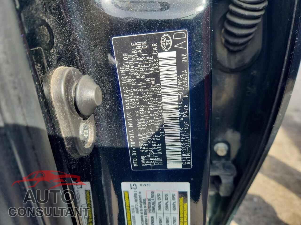 TOYOTA MATRIX 2010 - 2T1LE4EEXAC013680