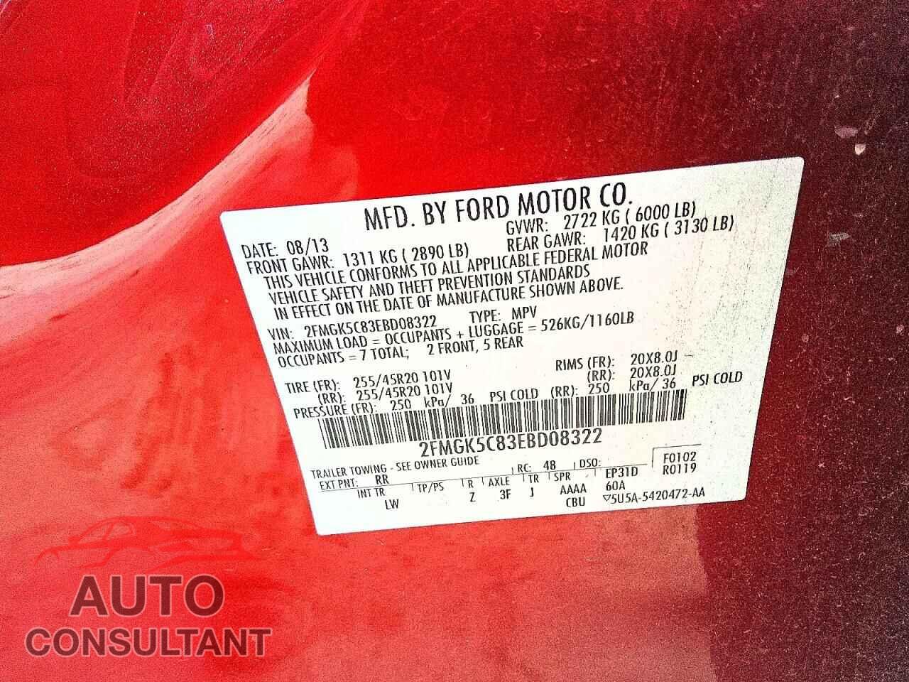 FORD FLEX 2014 - 2FMGK5C83EBD08322
