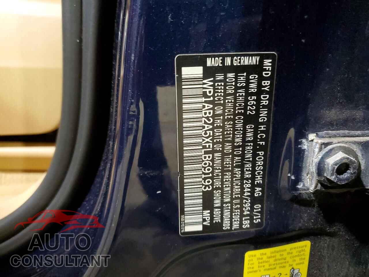 PORSCHE MACAN 2015 - WP1AB2A5XFLB69193