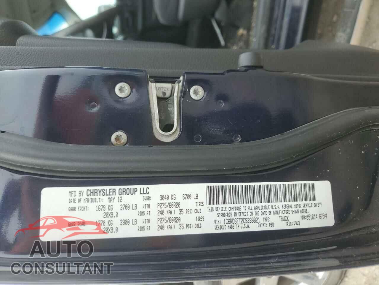 DODGE RAM 1500 2012 - 1C6RD6FT2CS289821