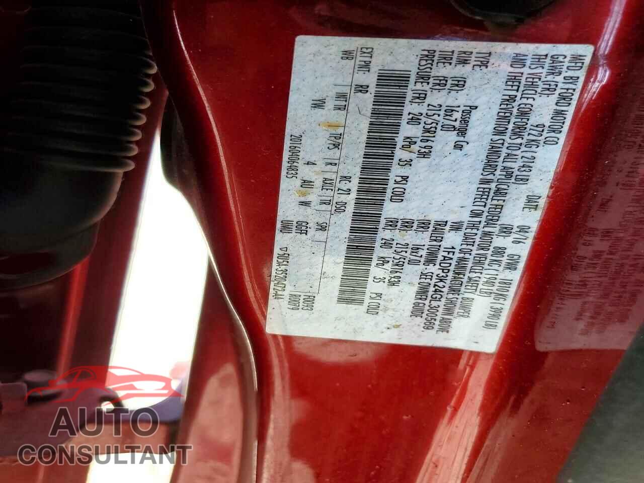 FORD FOCUS 2016 - 1FADP3K24GL300569