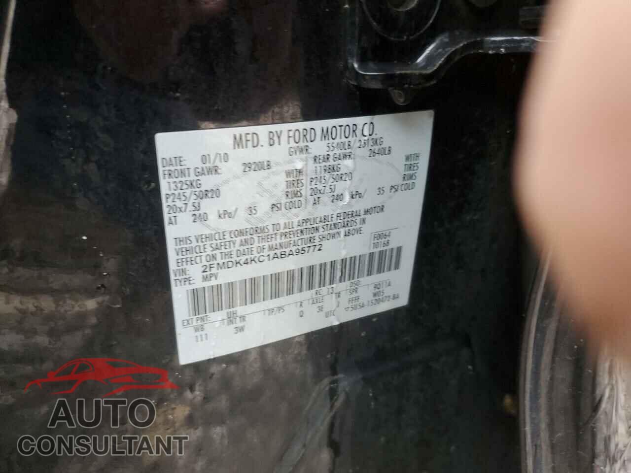 FORD EDGE 2010 - 2FMDK4KC1ABA95772