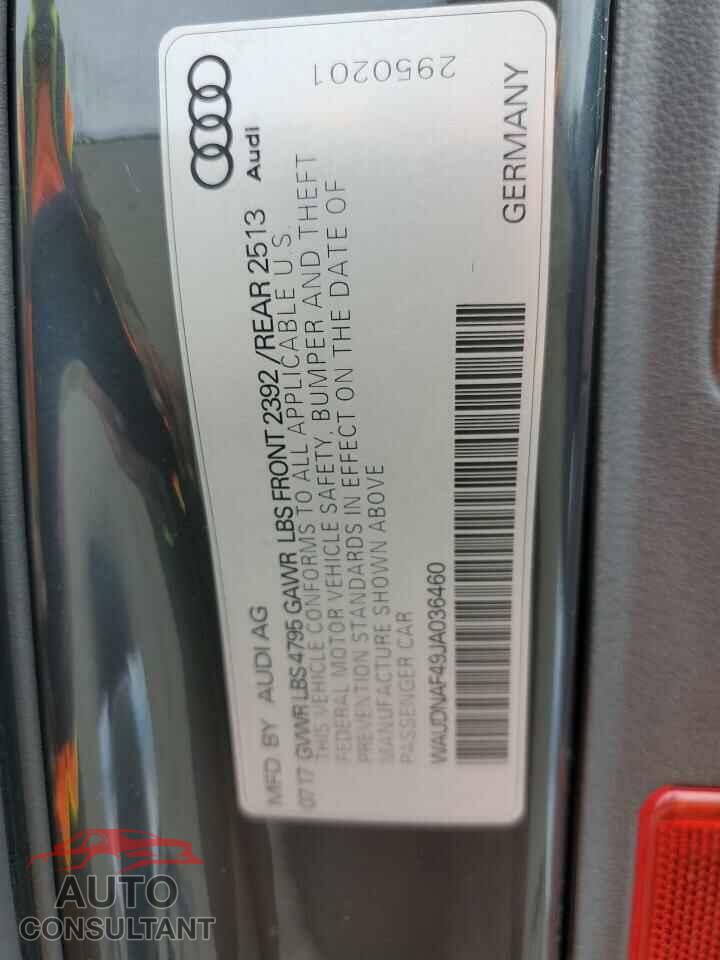 AUDI A4 2018 - WAUDNAF49JA036460