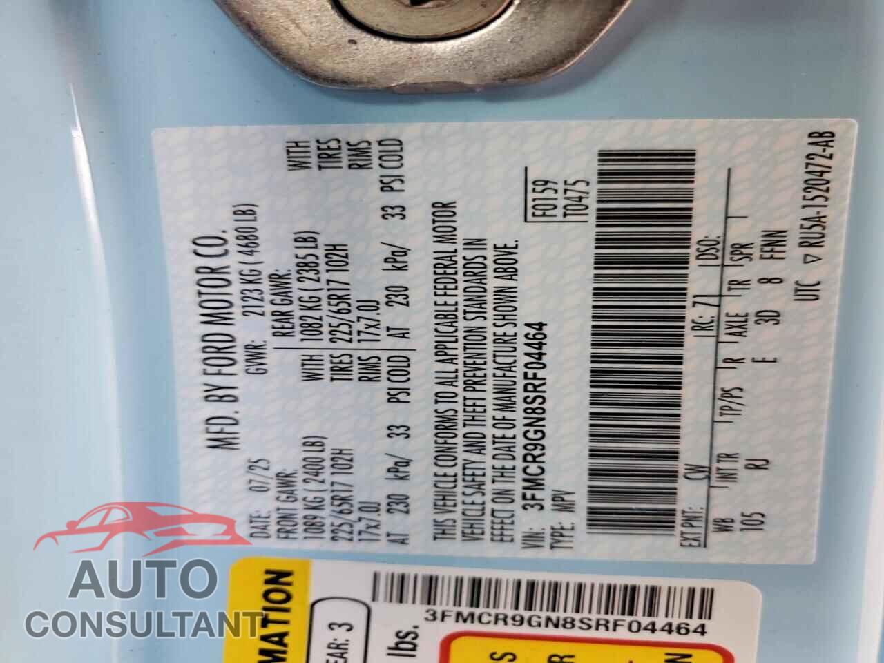 FORD BRONCO 2025 - 3FMCR9GN8SRF04464