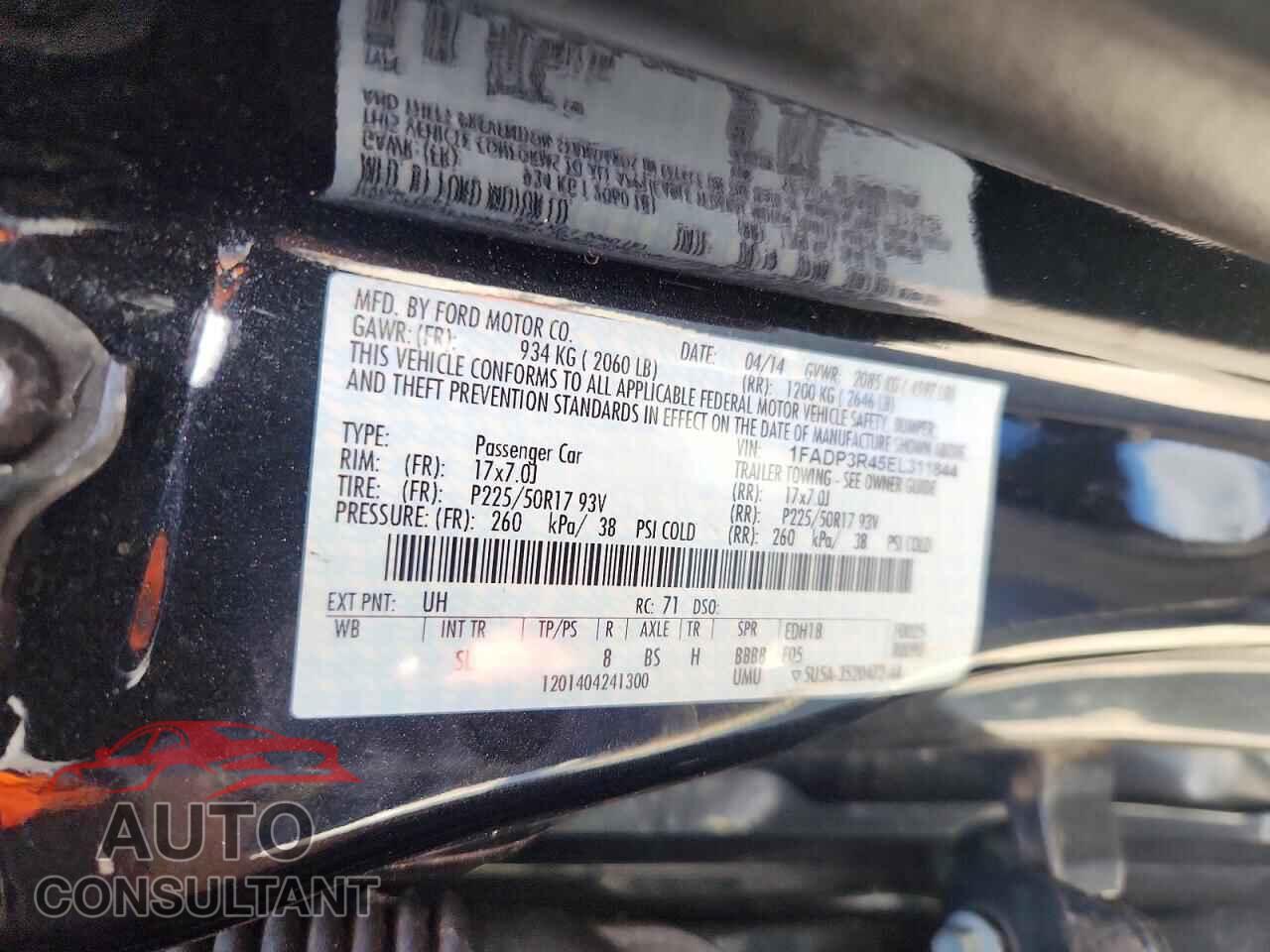 FORD FOCUS 2014 - 1FADP3R45EL311844