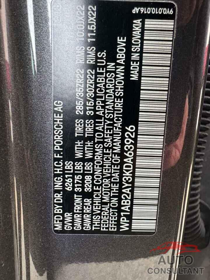 PORSCHE CAYENNE 2019 - WP1AB2AY3KDA63926