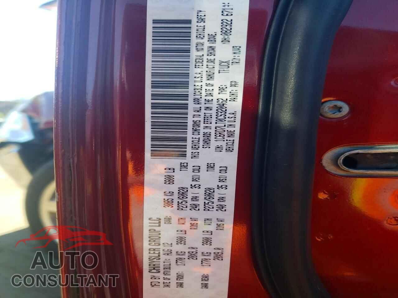 DODGE RAM 1500 2012 - 1C6RD7LT0CS320462