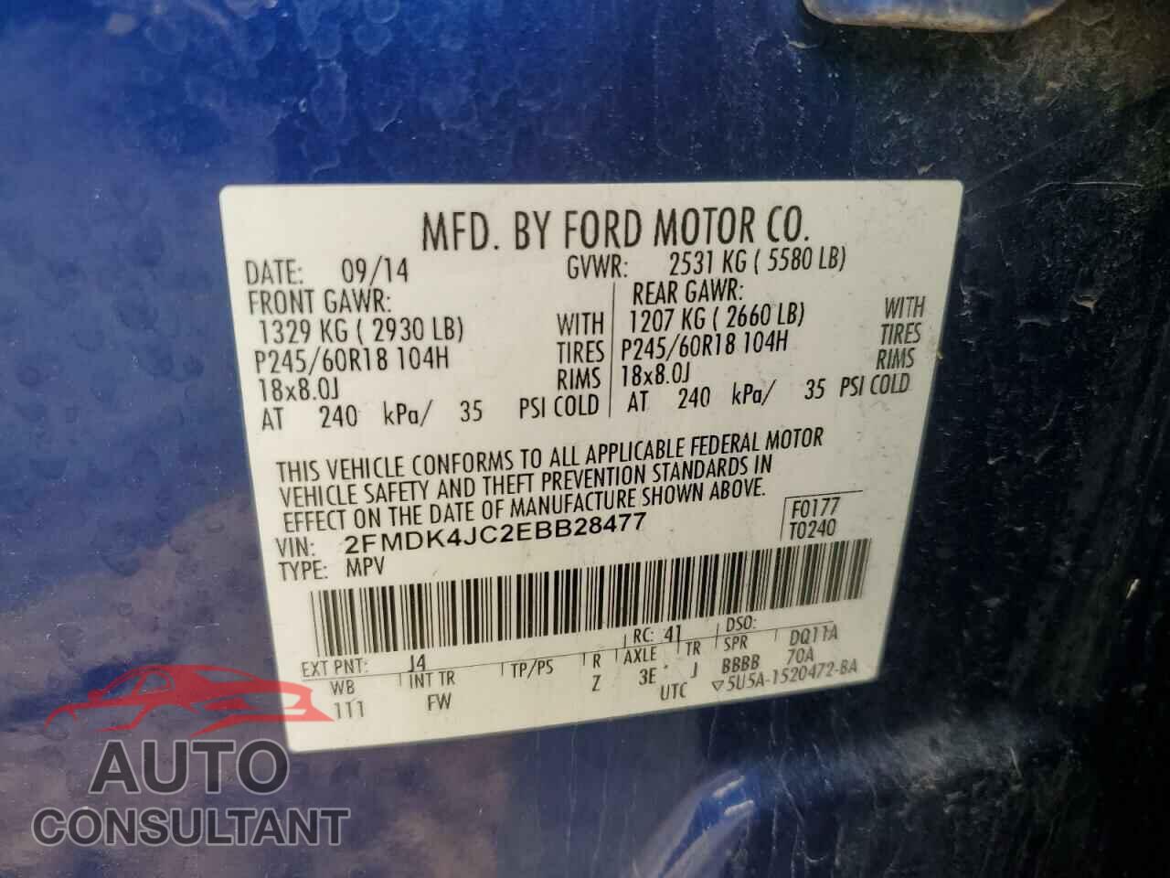 FORD EDGE 2014 - 2FMDK4JC2EBB28477