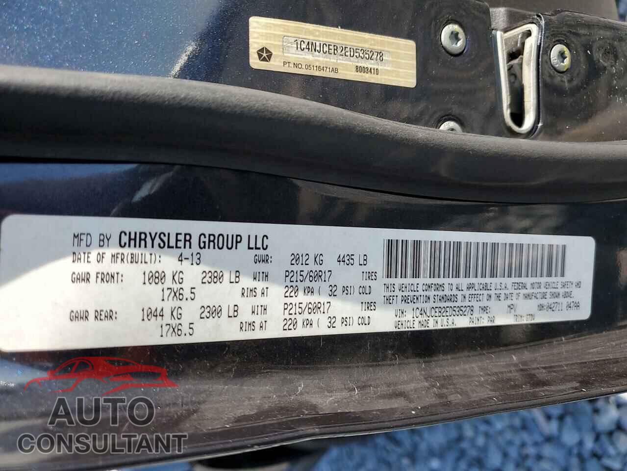JEEP COMPASS 2014 - 1C4NJCEB2ED535278