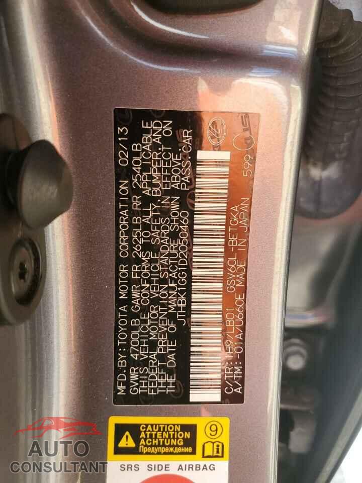 LEXUS ES350 2013 - JTHBK1GG1D2050460