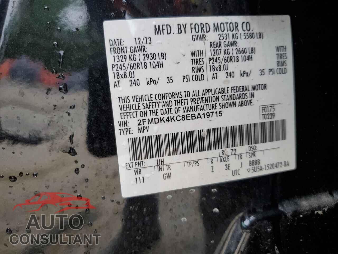 FORD EDGE 2014 - 2FMDK4KC8EBA19715