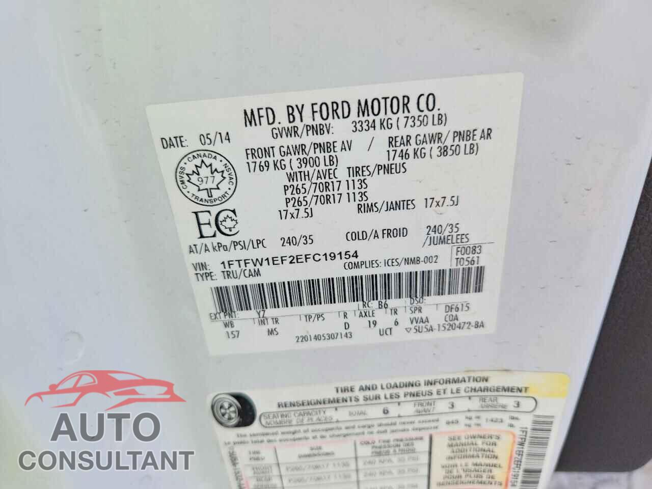 FORD F150 2014 - 1FTFW1EF2EFC19154