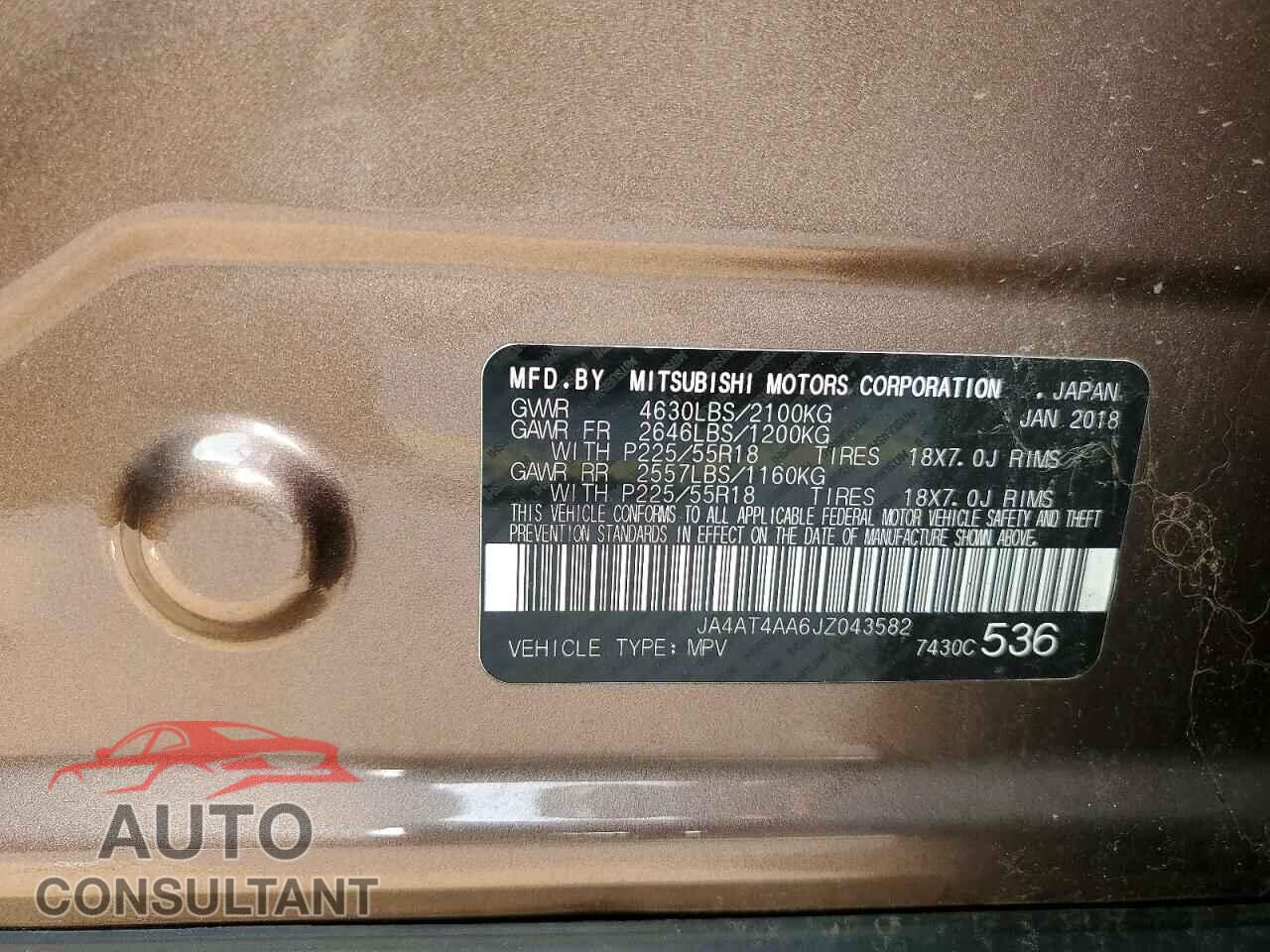 MITSUBISHI ECLIPSE 2018 - JA4AT4AA6JZ043582