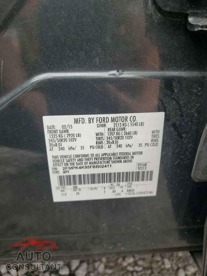 FORD EDGE 2015 - 2FMPK4K95FBB02411