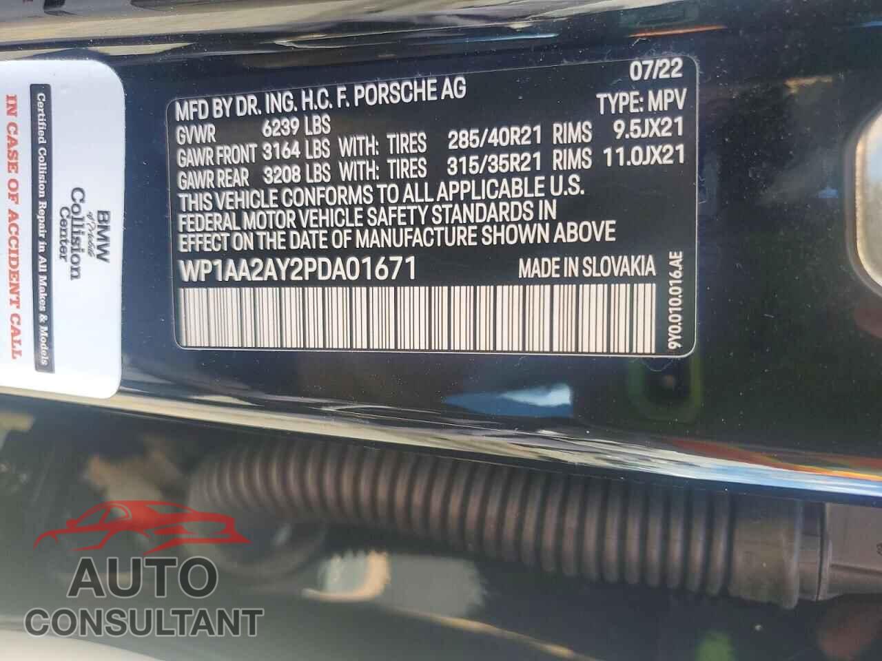 PORSCHE CAYENNE 2023 - WP1AA2AY2PDA01671