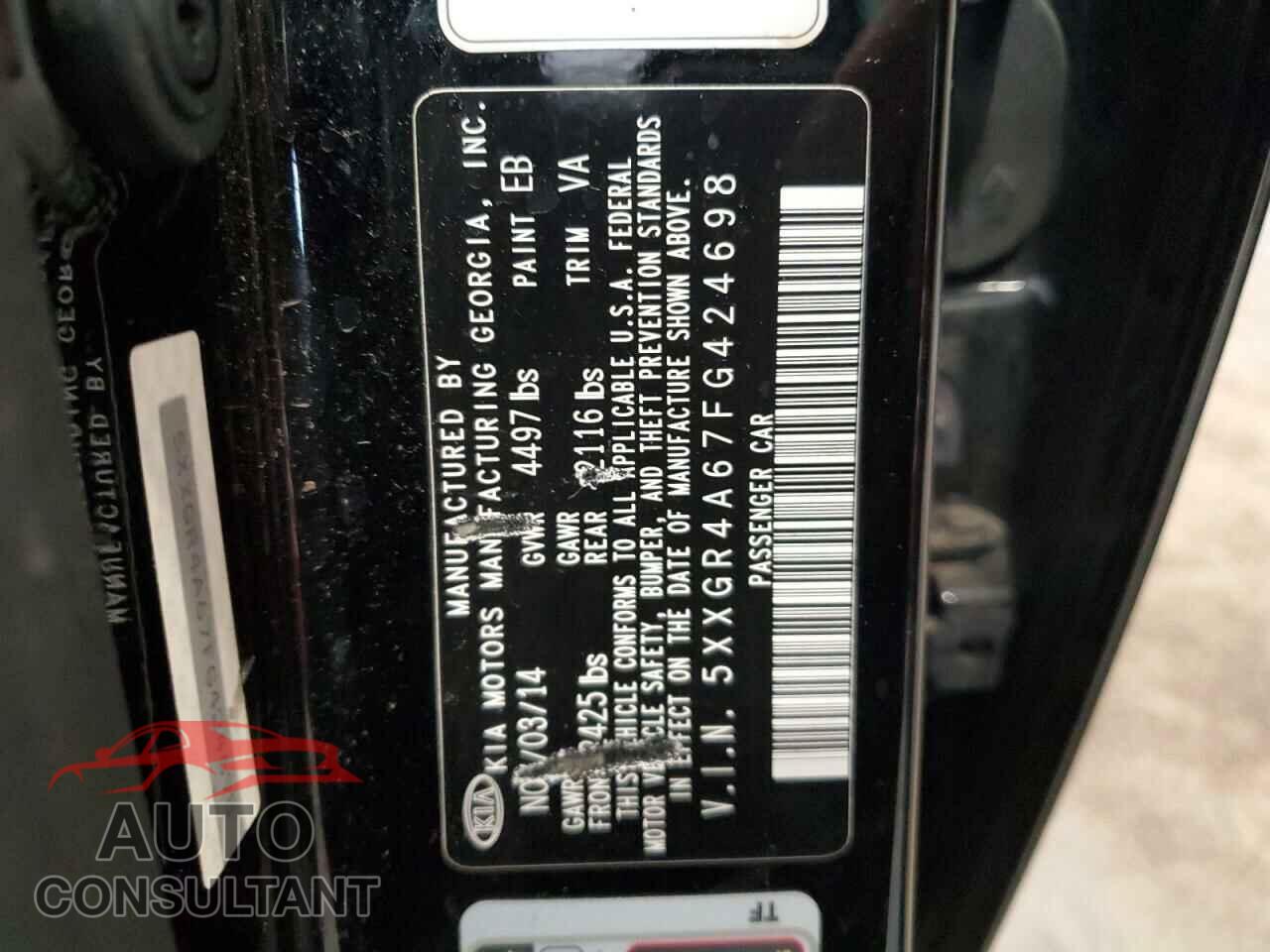 KIA OPTIMA 2015 - 5XXGR4A67FG424698