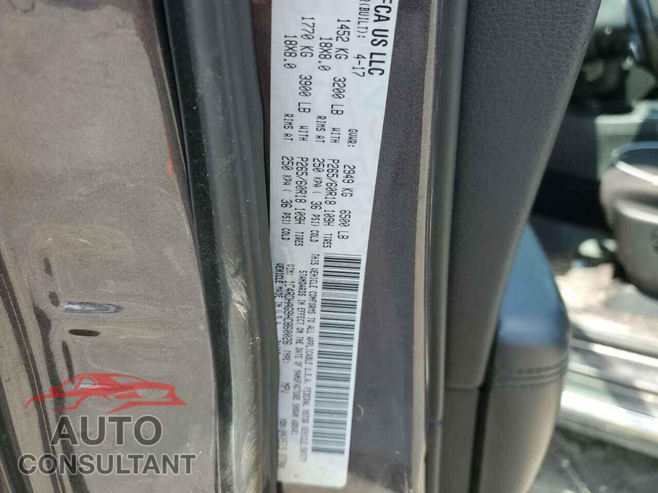 DODGE DURANGO 2017 - 1C4RDHAG9HC860026
