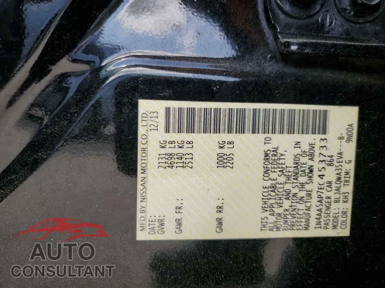 NISSAN MAXIMA 2014 - 1N4AA5AP7EC453733