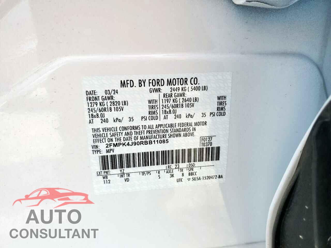 FORD EDGE 2024 - 2FMPK4J90RBB11085