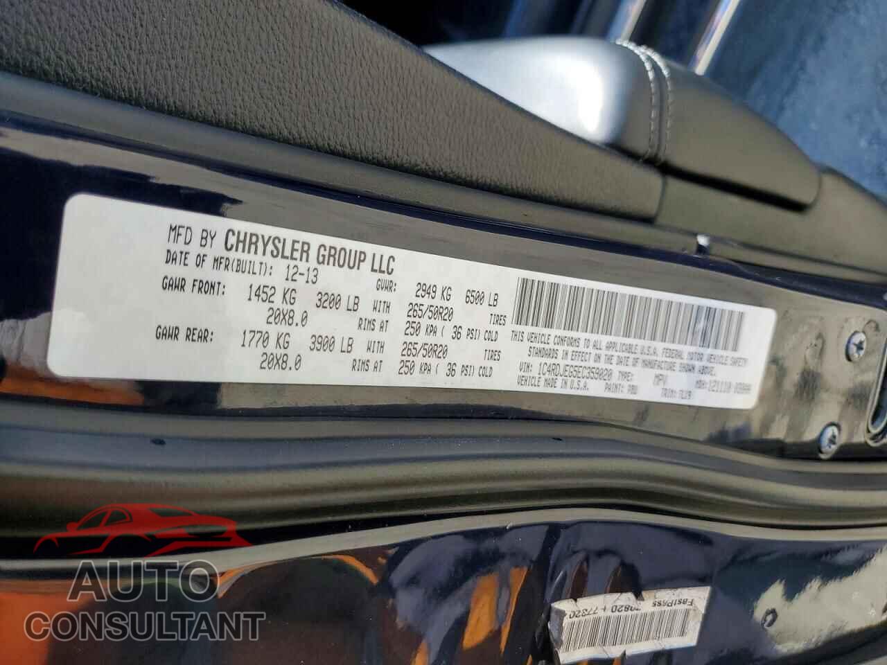 DODGE DURANGO 2014 - 1C4RDJEG5EC359020