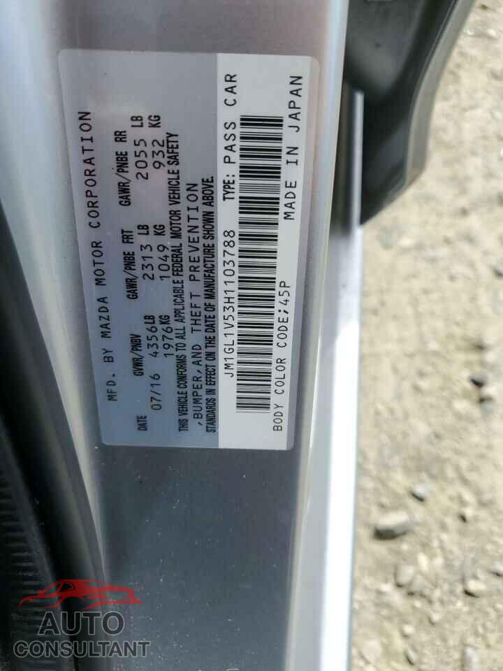 MAZDA 6 2017 - JM1GL1V53H1103788