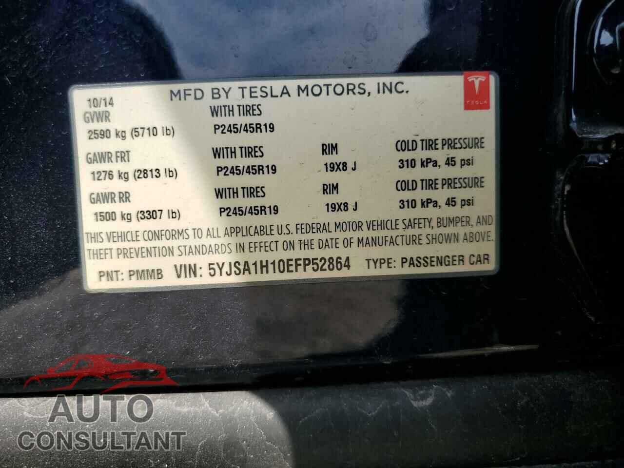 TESLA MODEL S 2014 - 5YJSA1H10EFP52864