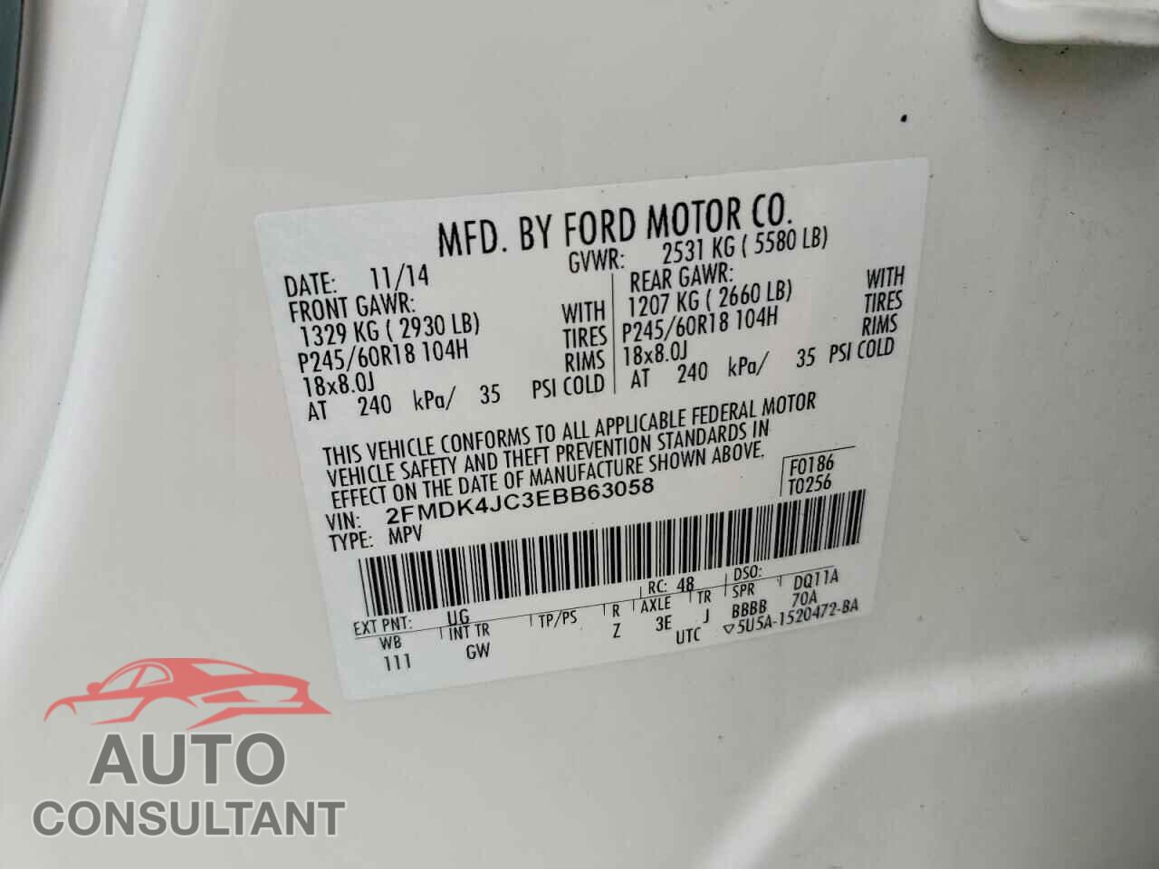 FORD EDGE 2014 - 2FMDK4JC3EBB63058