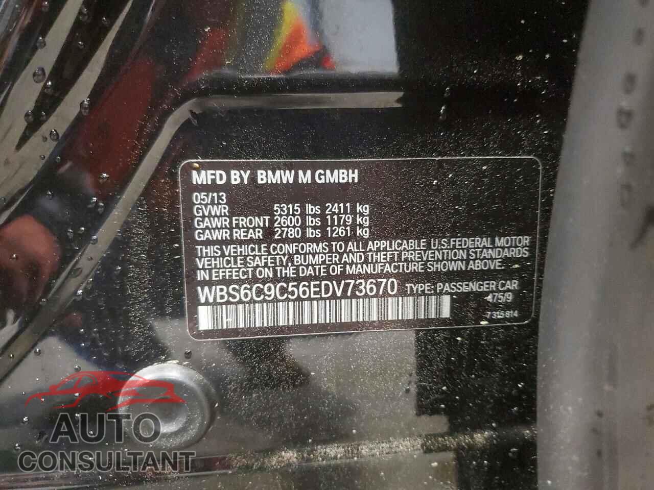 BMW M6 2014 - WBS6C9C56EDV73670