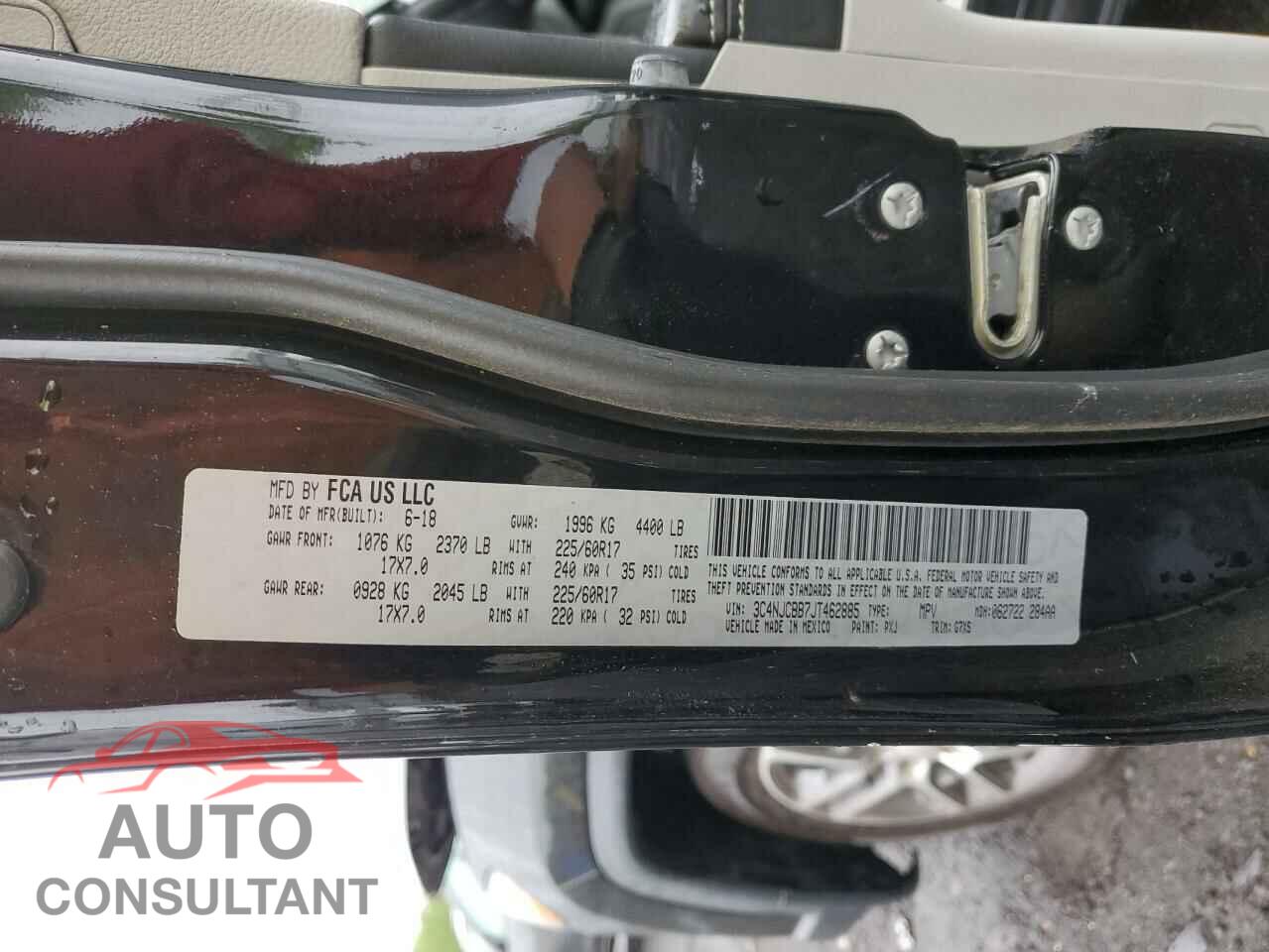 JEEP COMPASS 2018 - 3C4NJCBB7JT462885