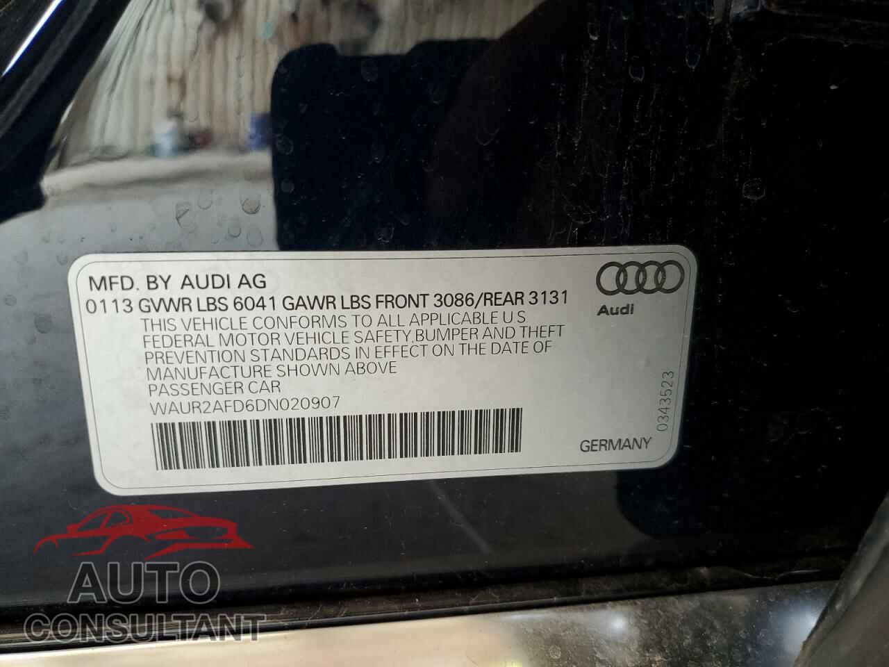 AUDI A8 2013 - WAUR2AFD6DN020907