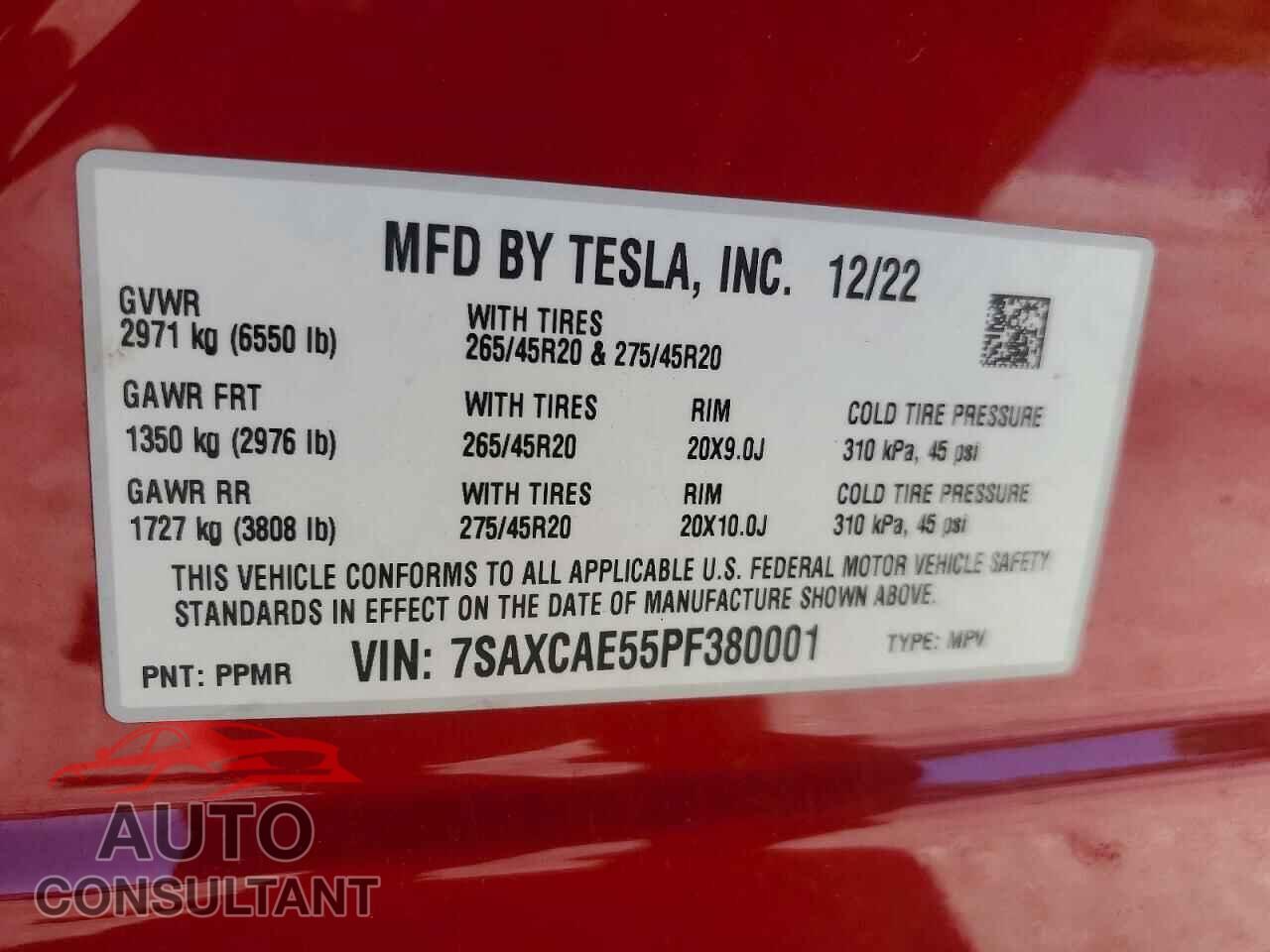 TESLA MODEL X 2023 - 7SAXCAE55PF380001