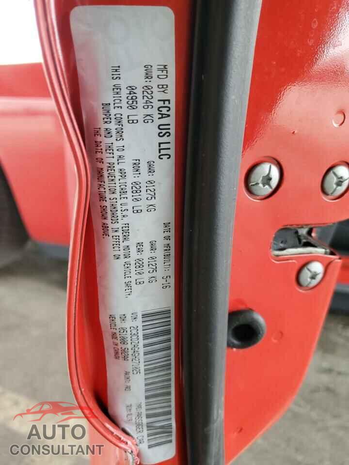 DODGE CHALLENGER 2016 - 2C3CDZAG4GH271025