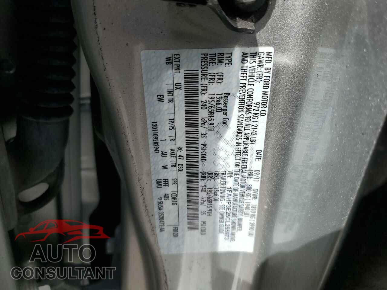 FORD FOCUS 2012 - 1FAHP3E25CL255973