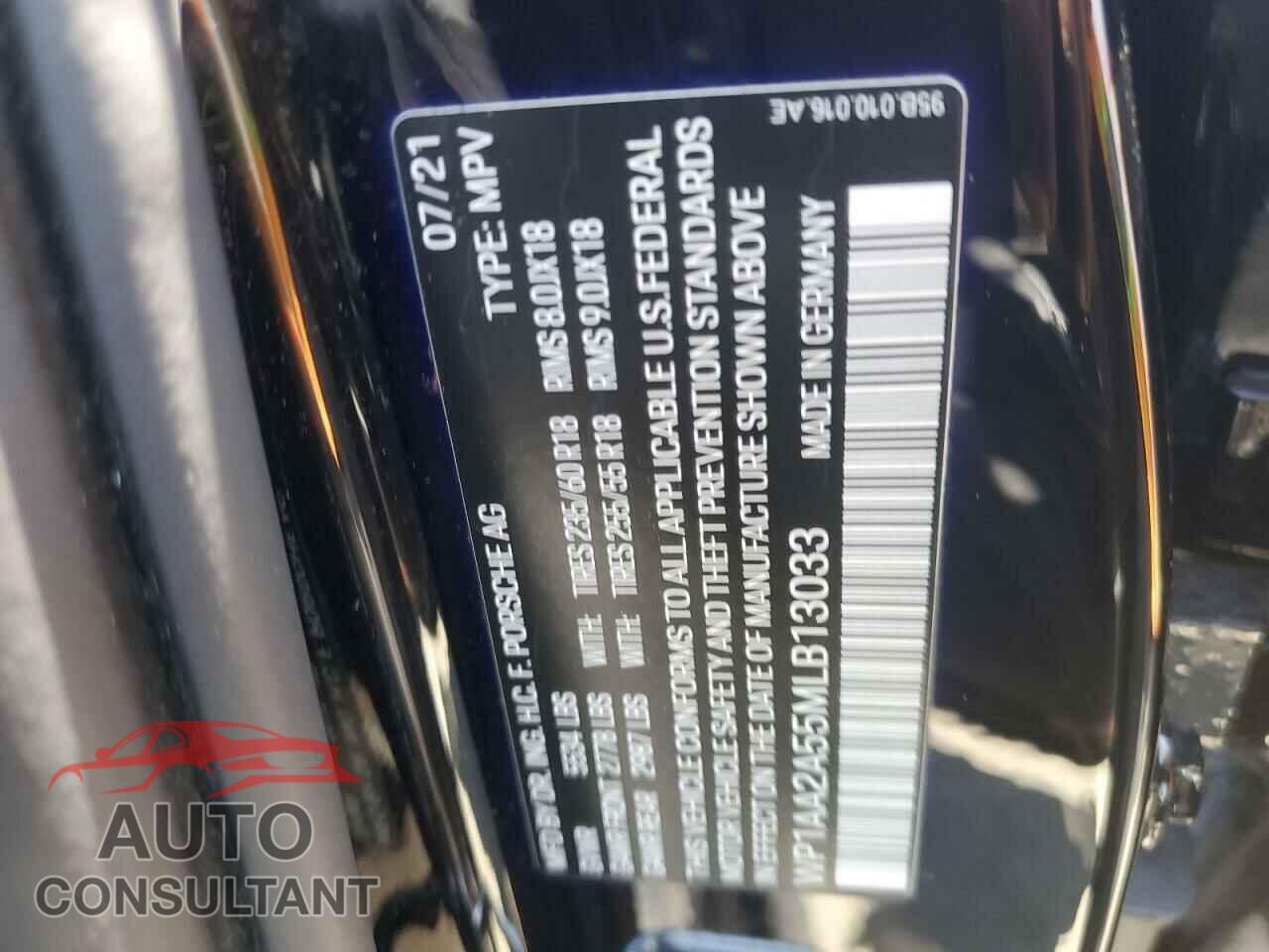 PORSCHE MACAN 2021 - WP1AA2A55MLB13033