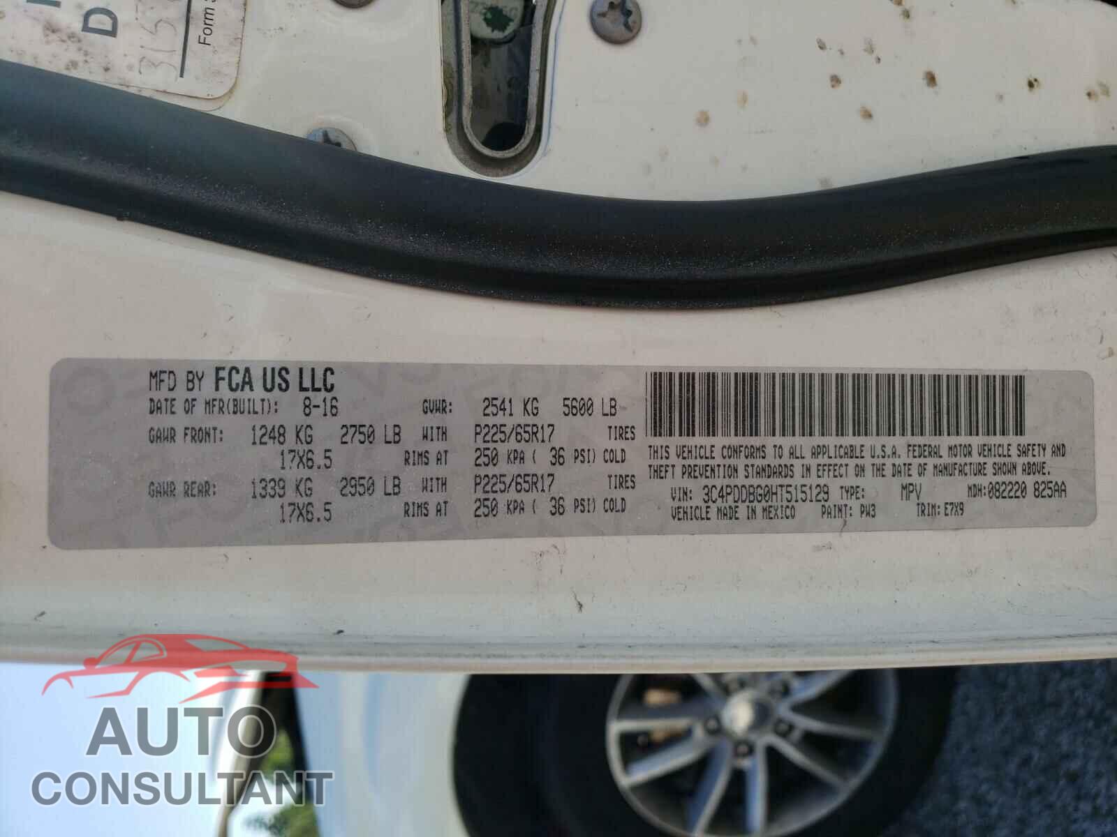 DODGE JOURNEY 2017 - 3C4PDDBG0HT515129
