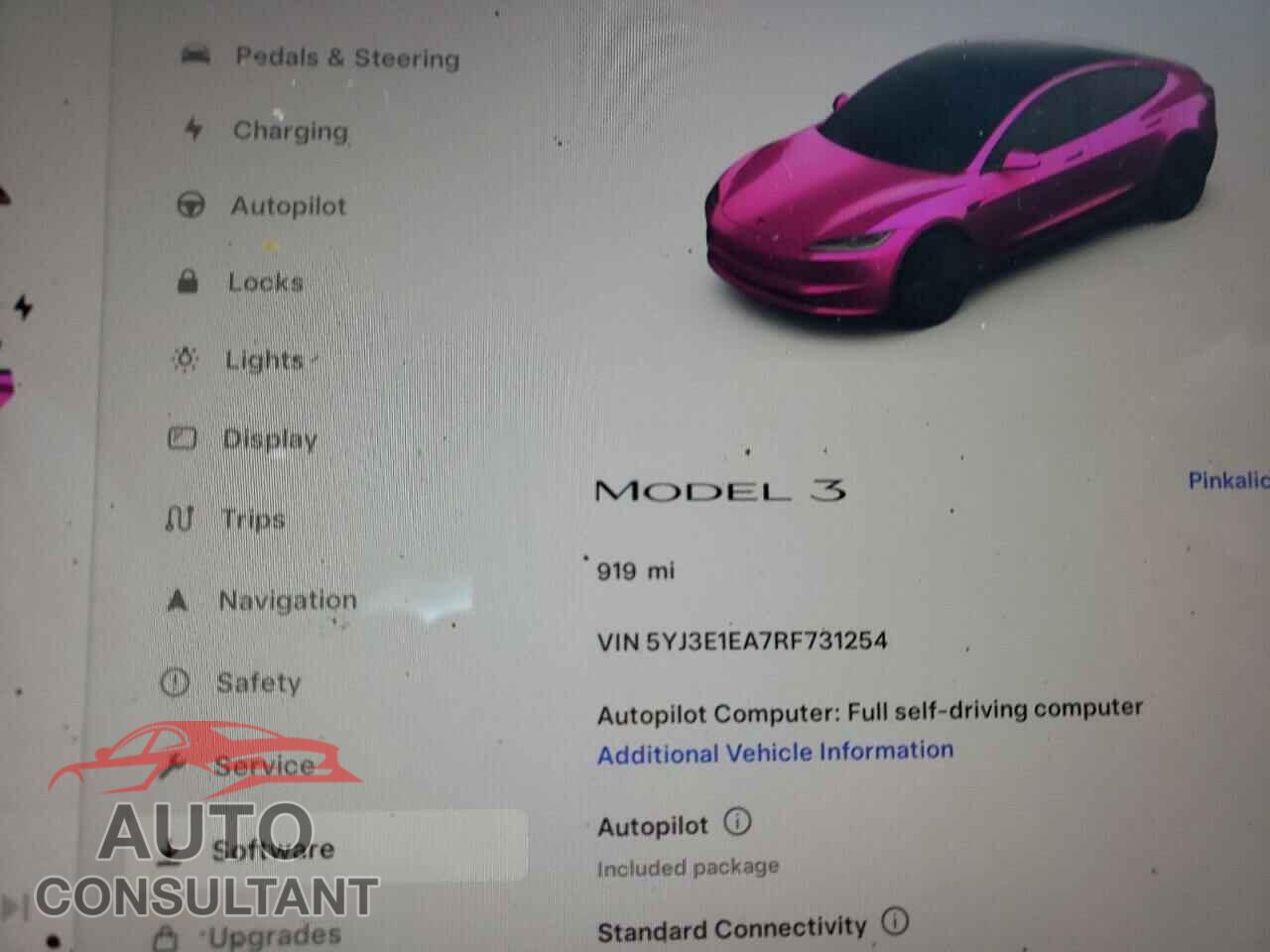 TESLA MODEL 3 2024 - 5YJ3E1EA7RF731254