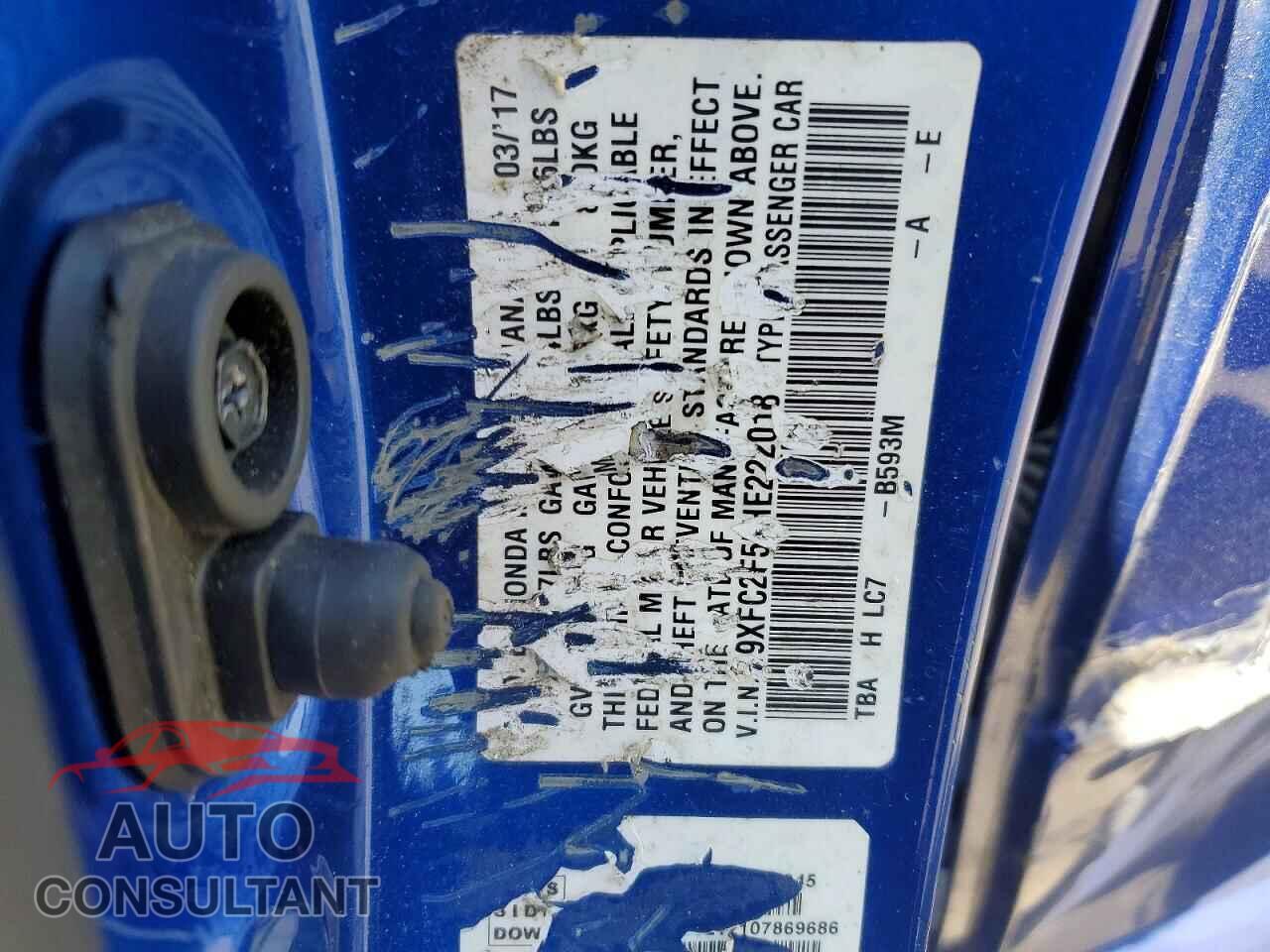 HONDA CIVIC 2017 - 19XFC2F55HE222018